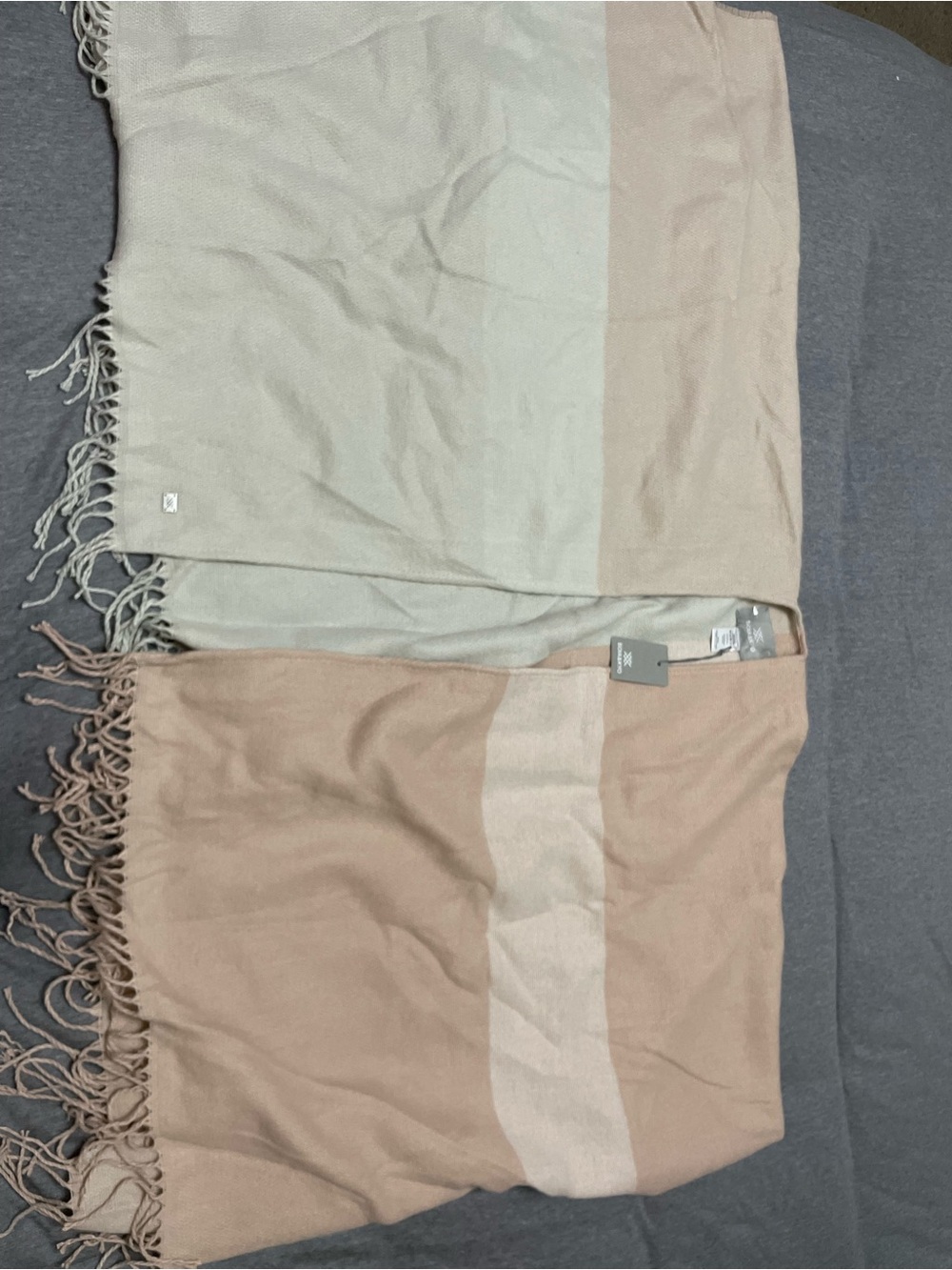 NWT Soia & Kyo Woven Colorblock Fringe Scarf Blanket Wrap Shawl OS